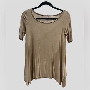 American Eagle Orange and Grey Striped Short Sleeve Shirt Women’s Size XS